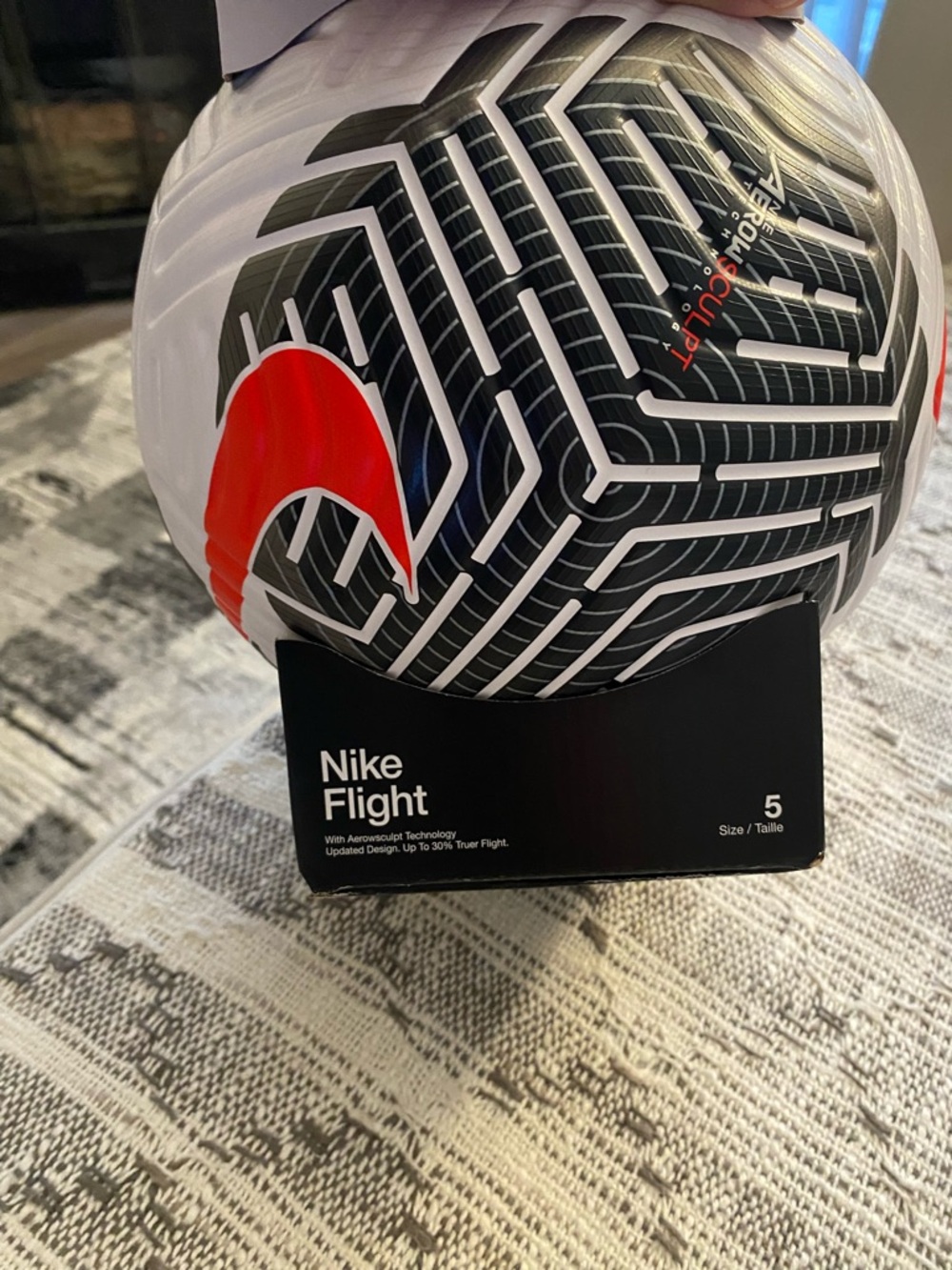NEW Nike Flight Pro AerowSculpt Tech Match Soccer Ball Sz 5 Red Black White
